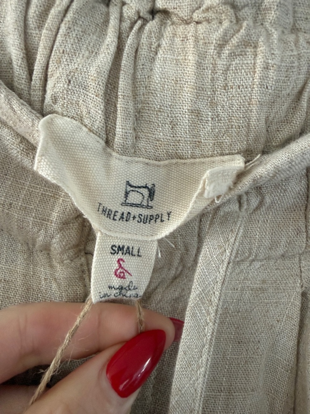 Thread & Supply | Lightweight Cream Linen-Blend Wide Leg Pants - Picture 2 of 6